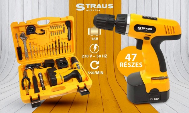 Straus akkus fúrógép szett