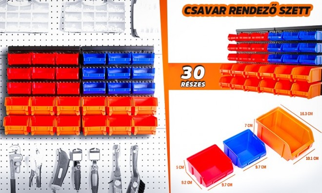 Fali csavar rendező szett