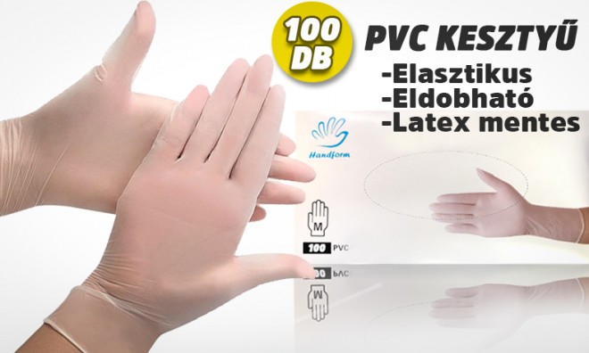Elasztikus PVC kesztyű 100db