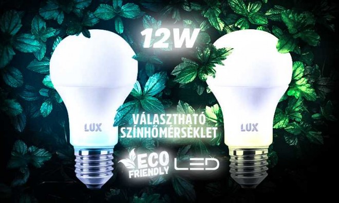 12W erős fényű LUX LED izzó 