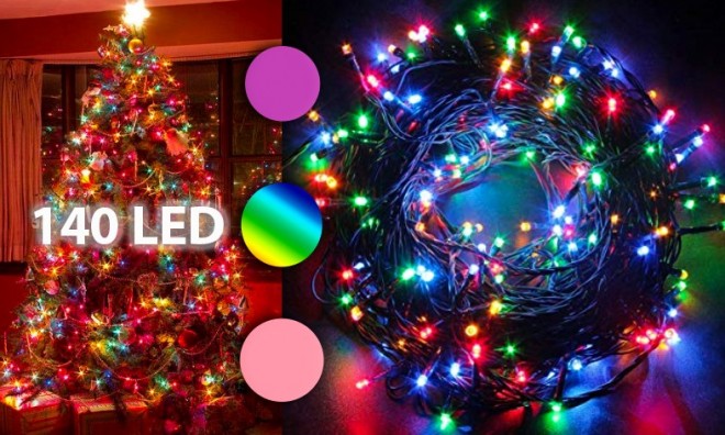 140 LED karácsonyfadísz