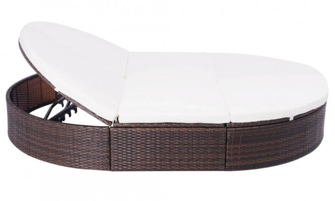 Polyrattan napozóágy párnával 4