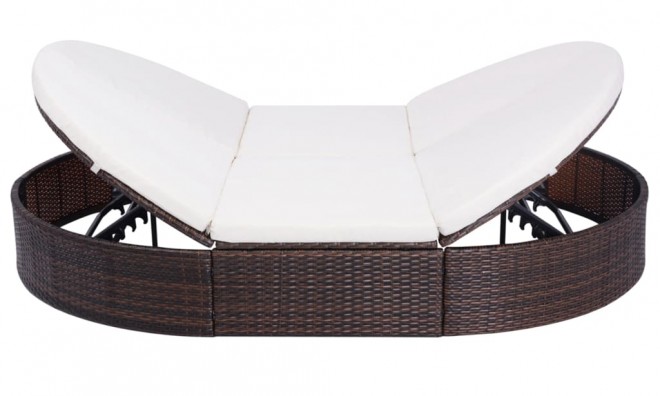 Polyrattan napozóágy párnával 2