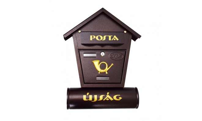 Barna postaláda újságtartóval