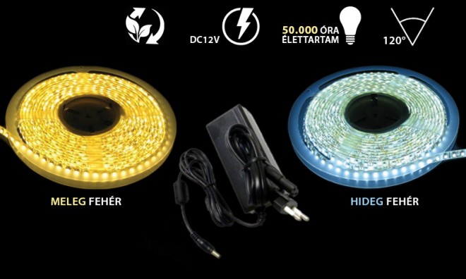 5m-es vízálló LED szalag