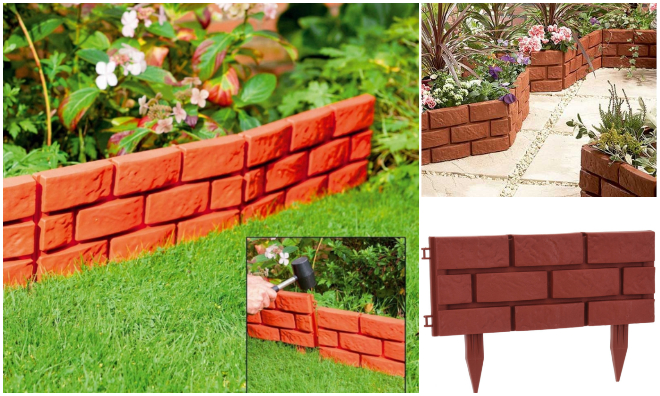 4 db téglahatású ágyásszegély