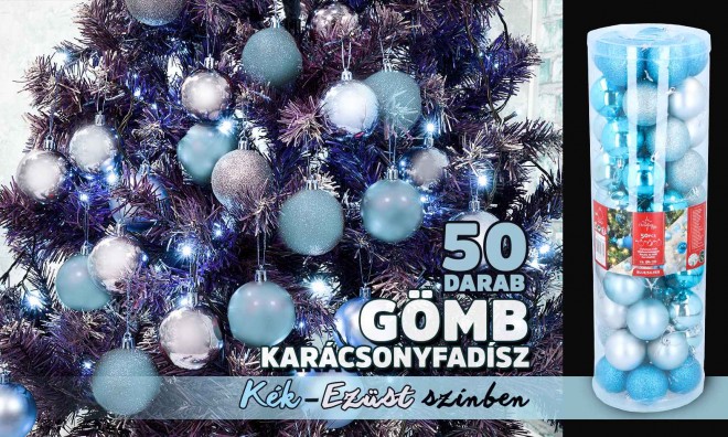 Karácsonyfadísz gömb szett