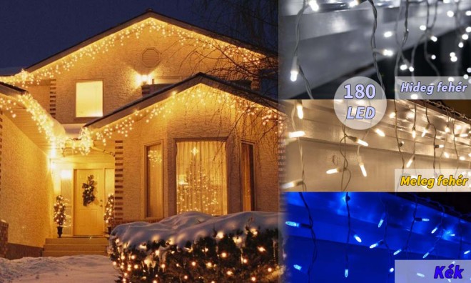 180LED jégcsap fényfüzér