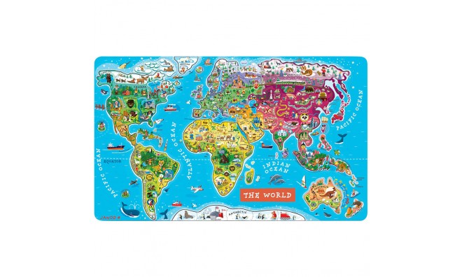Mágneses Világtérkép Puzzle 