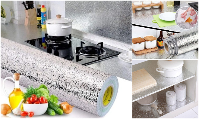 Konyhai olajbiztos aluminium tapéta