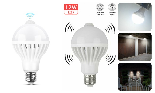 Mozgásérzékelős 12 W led izzó