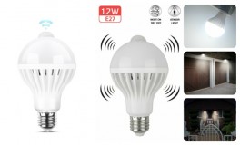 Mozgásérzékelős 12 W led izzó