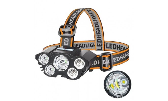 5 LED-es erős fényű fejlámpa L-T21