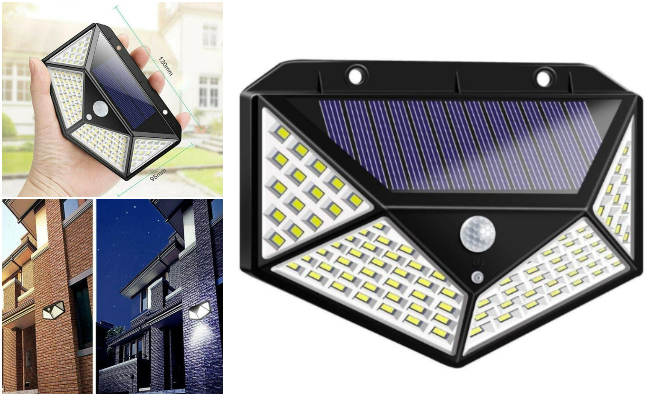 208 LED-es napelemes lámpa
