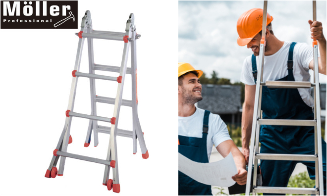 Teleszkópos Létra Kerékkel 3×4 Fok