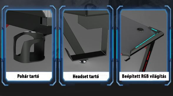 Apollon R5 ledes gamer asztal 2