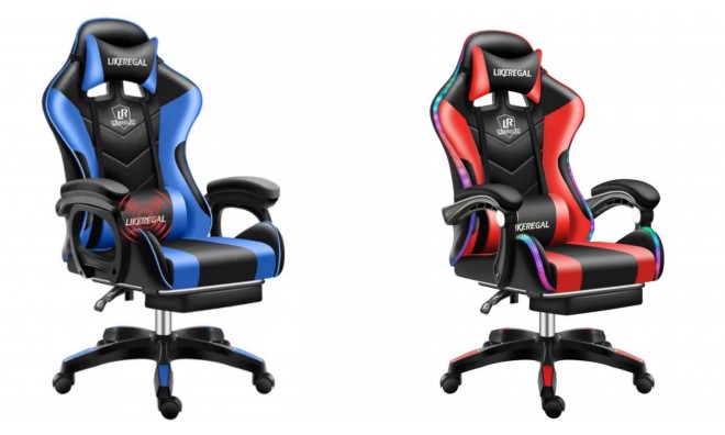 Masszázs Gamer Szék lábtartóval 2
