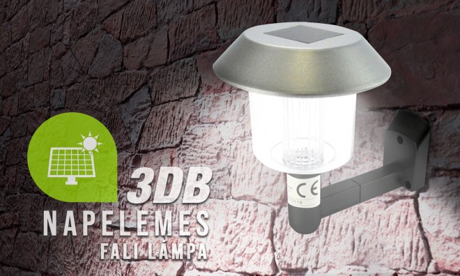 Napelemes fali lámpa 3db