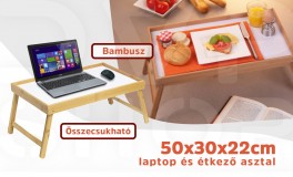 Laptop és étkező asztal