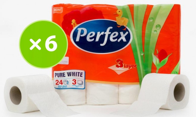 6x24db 3 r. PERFEX WC-papír 