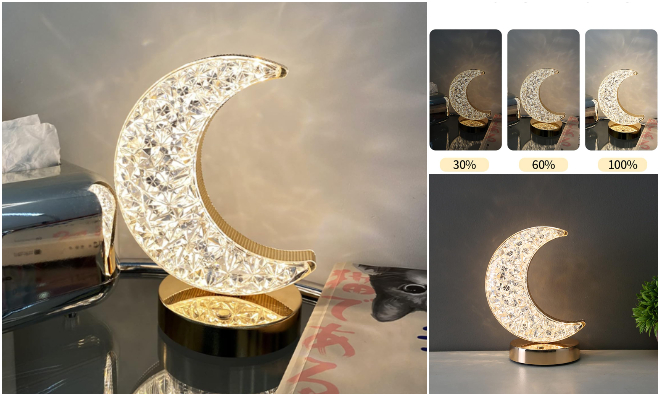 Kristály Asztali lámpa 3D LED 