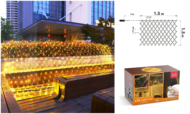 LED-es fényháló, távirányítós