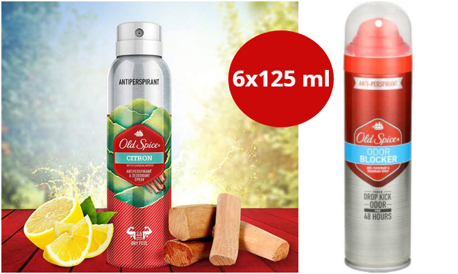 6 x 125ml Old Spice spray