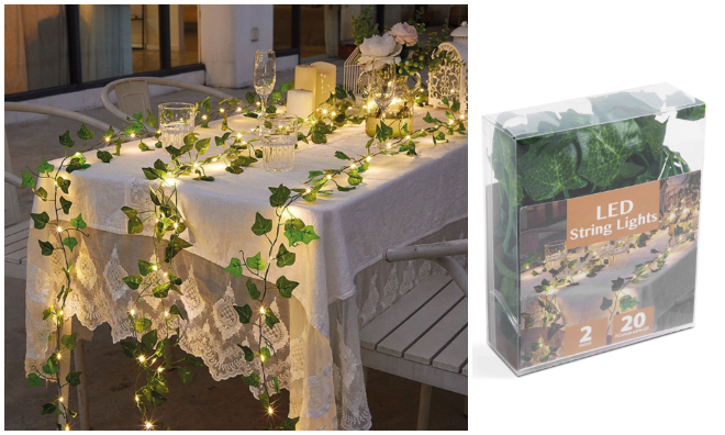 LED borostyán dekoráció - 20 LED 