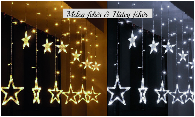 Led fényfüggöny, csillag, 160 LED