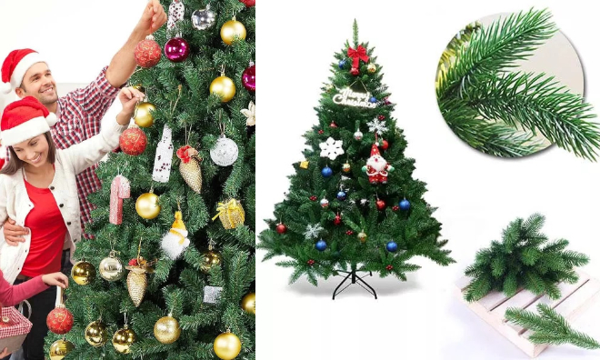 3D műfenyő fém talppal, 120 cm