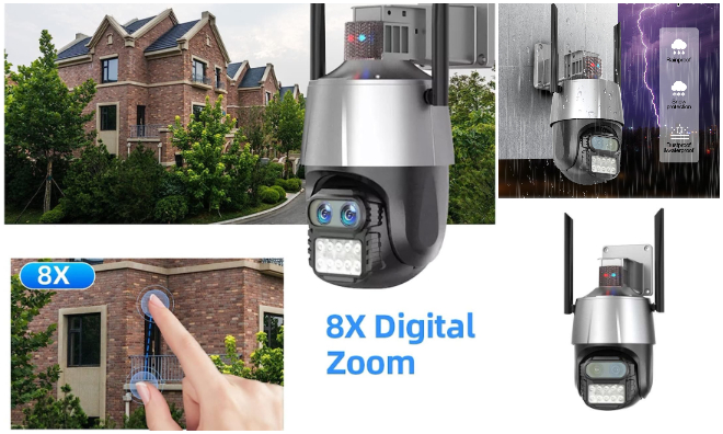 8MP 4K PTZ IP kamera 8X zoom