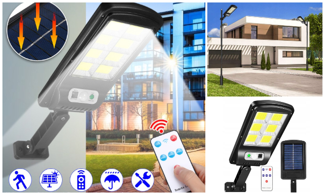 COB LED solár lámpa 180W
