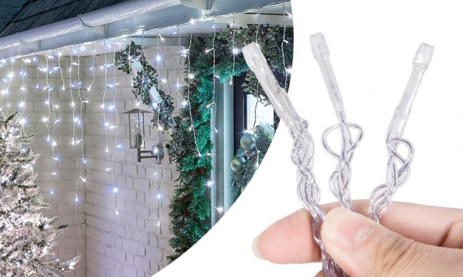 230 LED-es jégcsap fényfüggöny