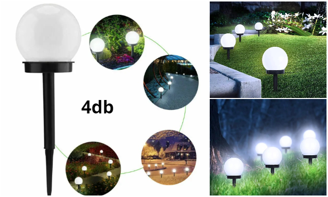 4db napelemes LED gömblámpa