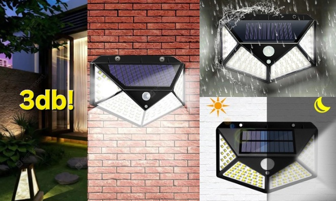 3 db Solar fali lámpa