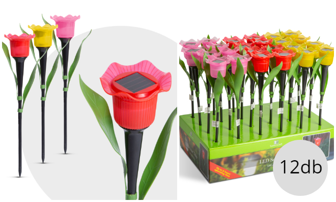 12 db LED-es szolár tulipánlámpa