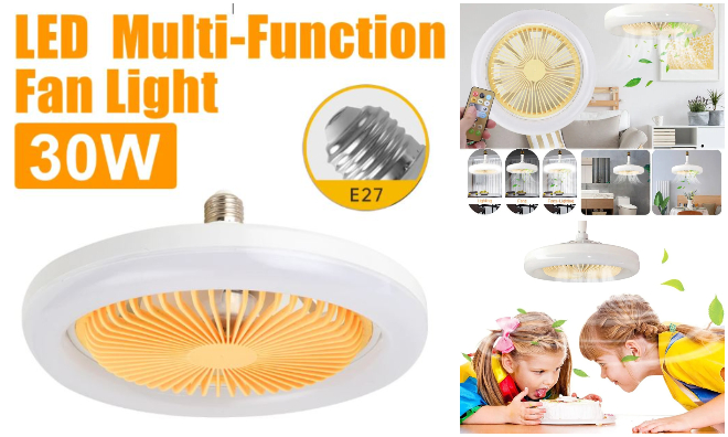 E27 LED izzó ventilátor lámpa 30W