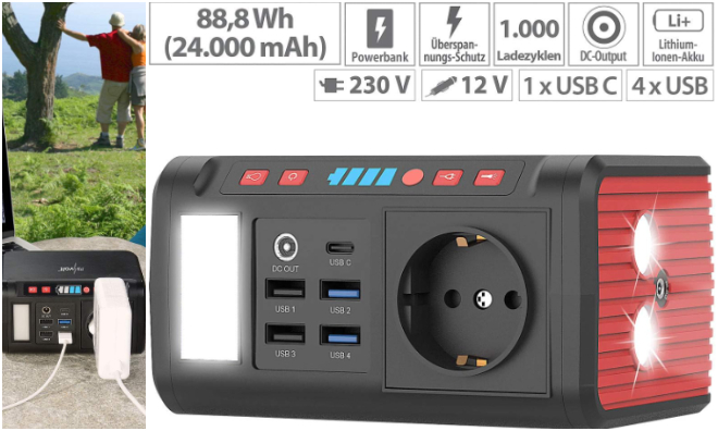 24000mAh Powerbank Konnektorral