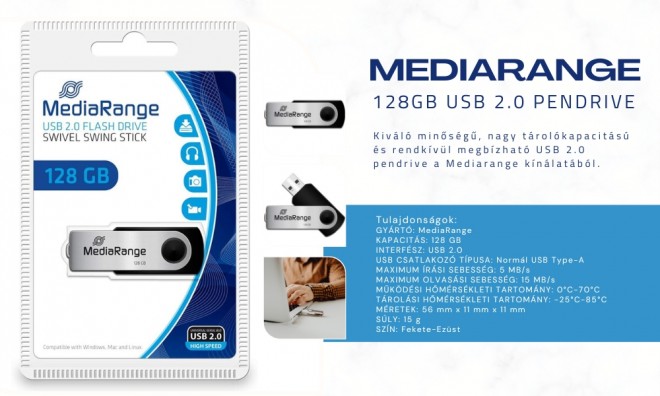 128 GB MediaRange USB 2.0 Pendrive