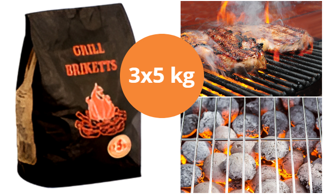 3x5 kg grill brikett