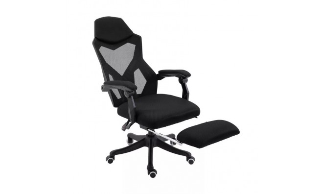 Helo Gamer szék lábtartóval-fekete 2