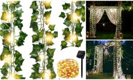 100 LED mű borostyán girland, 10 m