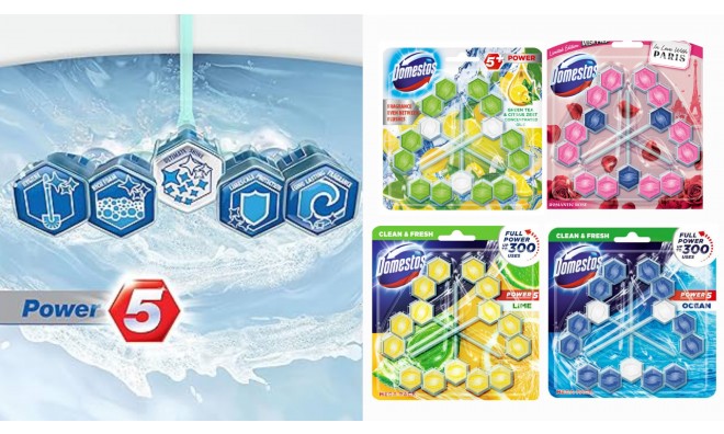 DOMESTOS Power5+ WC frissítő 6x55g