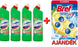 4X750ml Domestos+2Db Wc tisztító