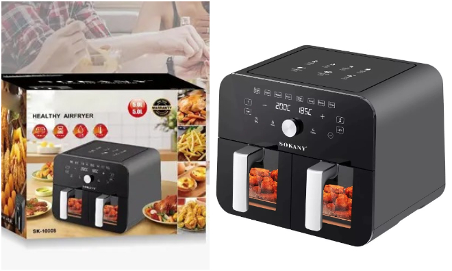 SOKANY 10L dupla kosaras airfryer