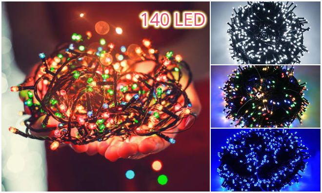 1+1 140 LED karácsonyfa égősor