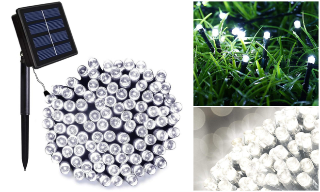 100 LED-es napelemes fényfüzér