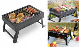 Hordozható grillsütő, faszenes