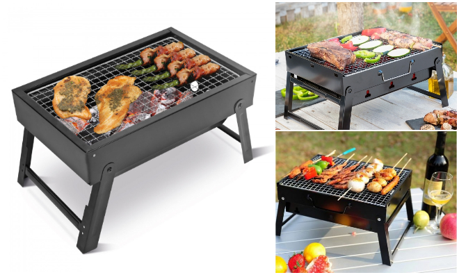 Hordozható grillsütő, faszenes