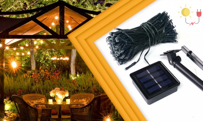 100 LED napelemes kerti fény